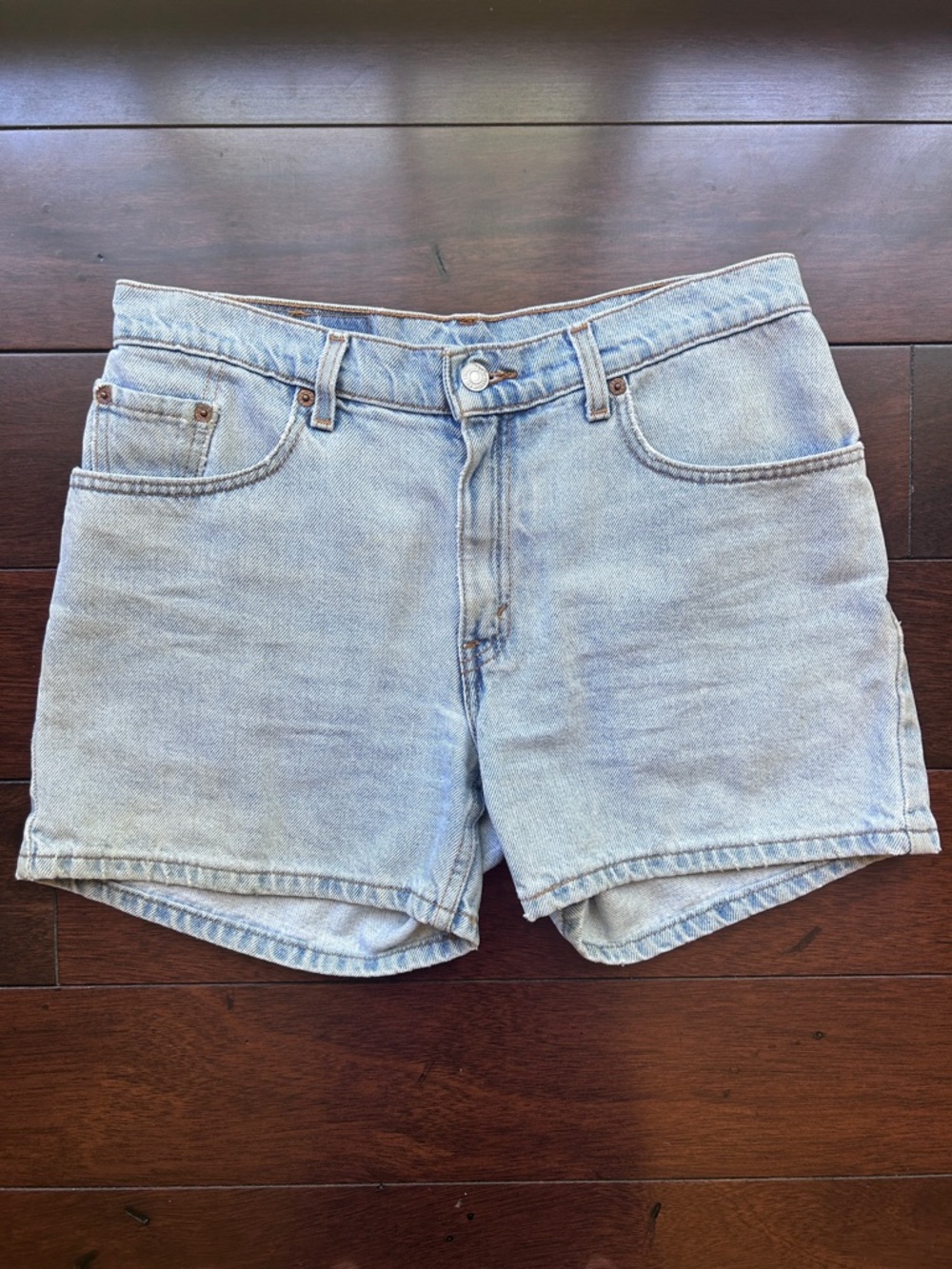 Levi's Light Blue Denim Shorts with Contrast Topstitching
